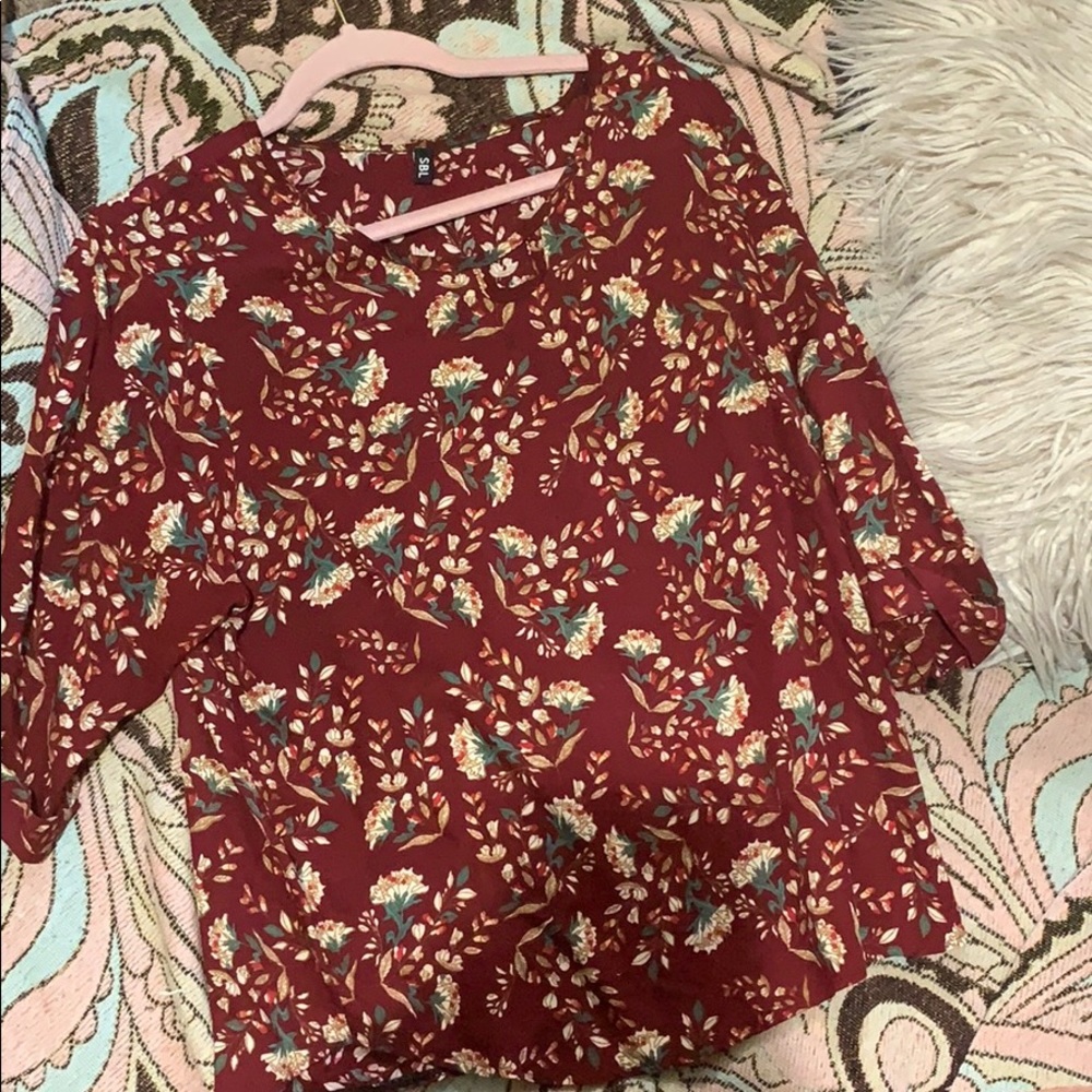 Floral maroon blouse